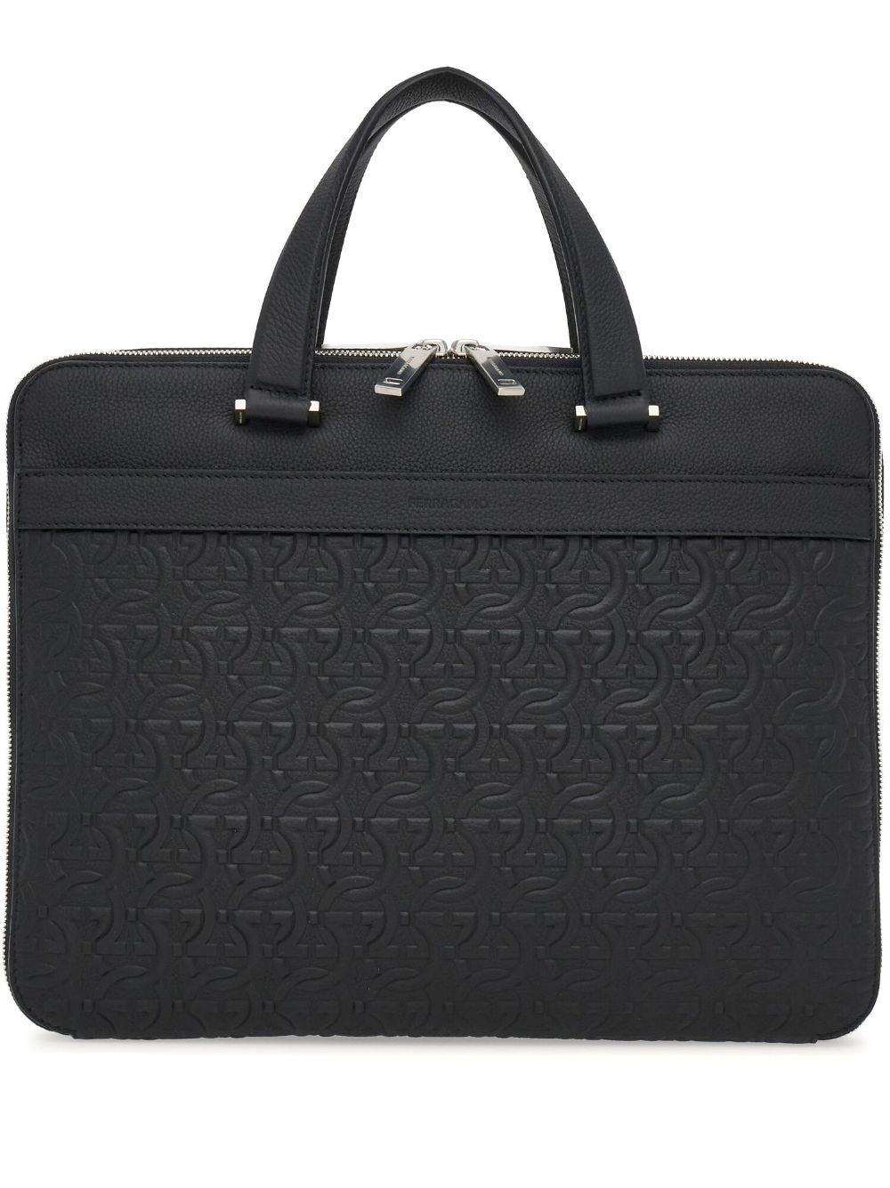 Ferragamo monogram-embossed leather briefcase