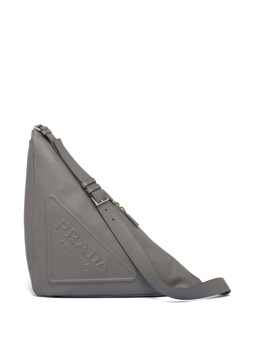 Pra*a triangle leather messenger bag