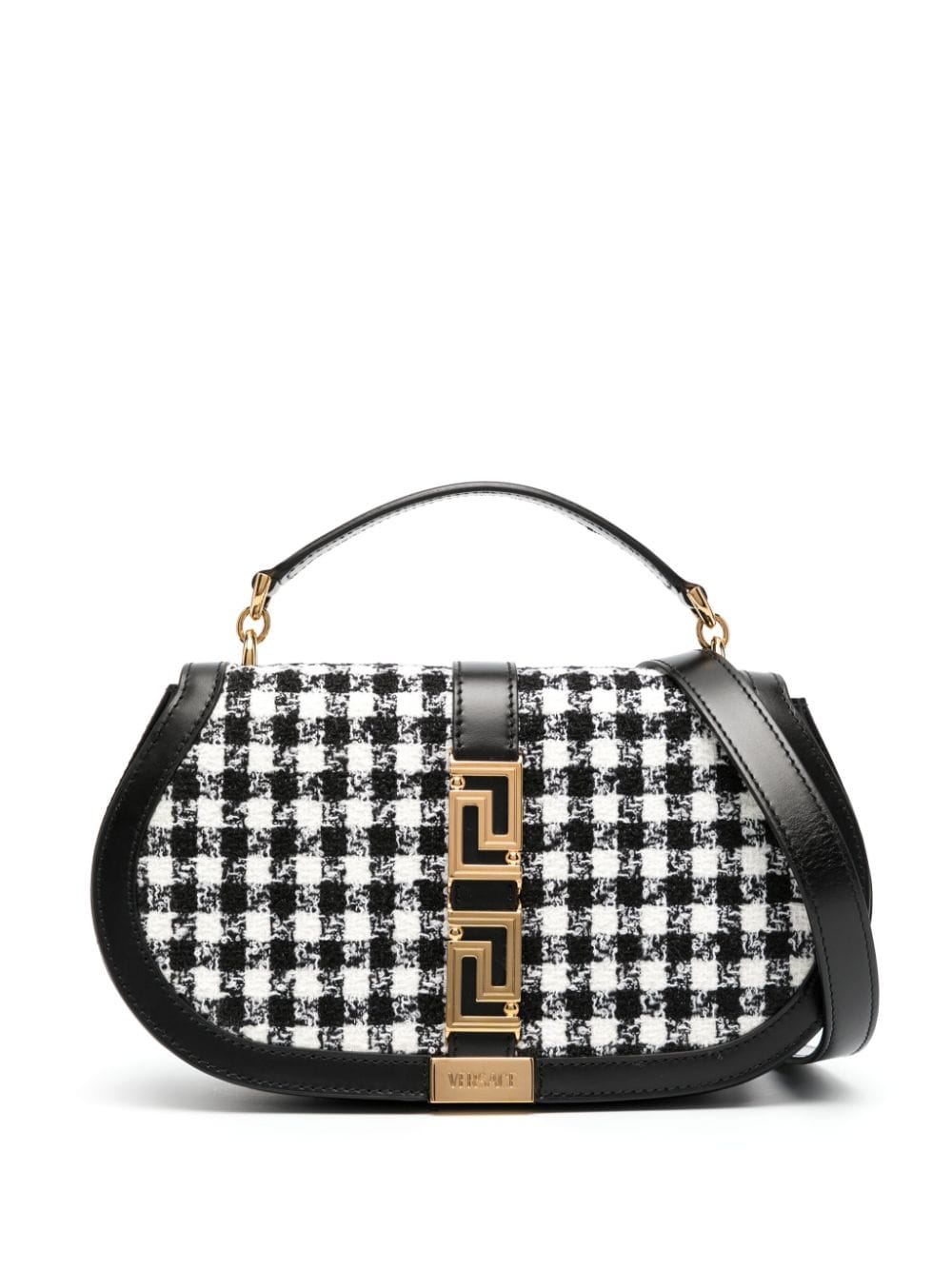 Versace Greca Goddess tweed shoulder bag