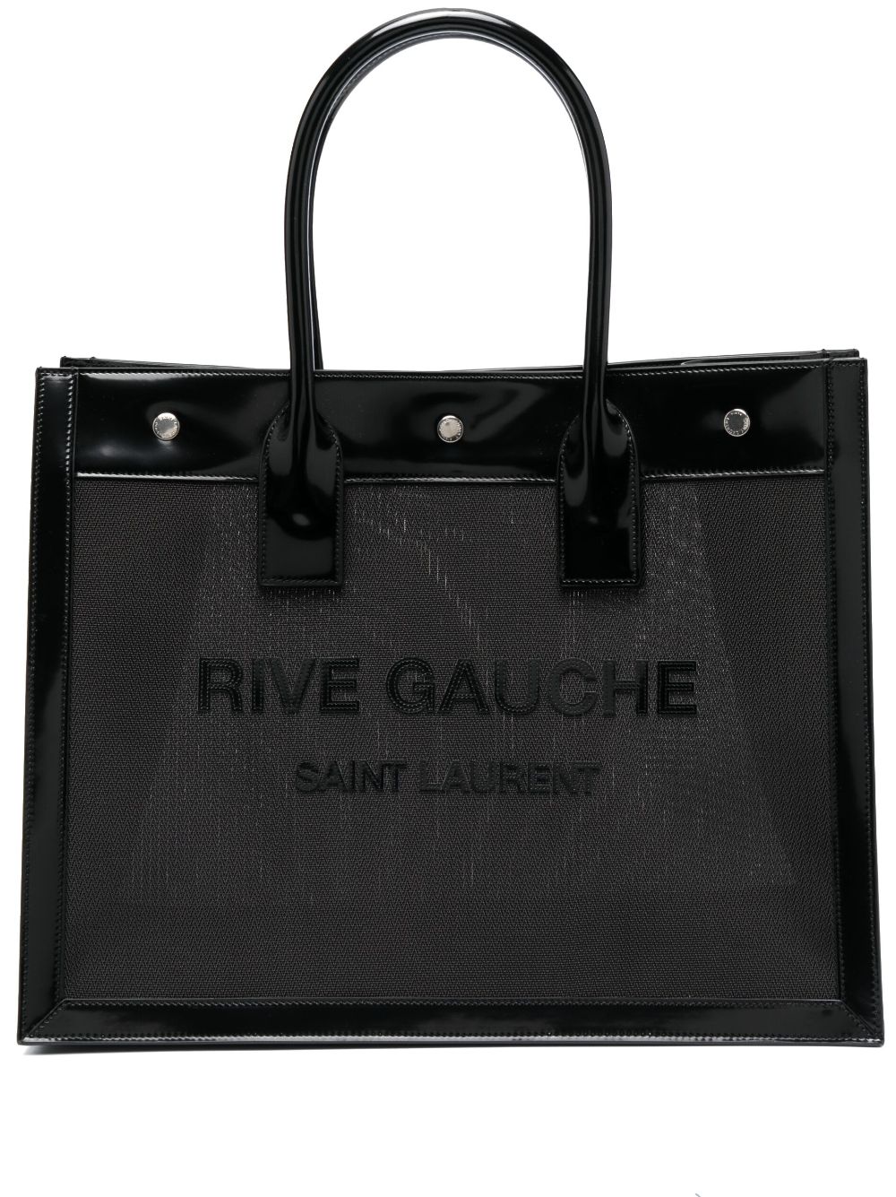 Saint Laurent Rive Gauche patent-finish tote bag