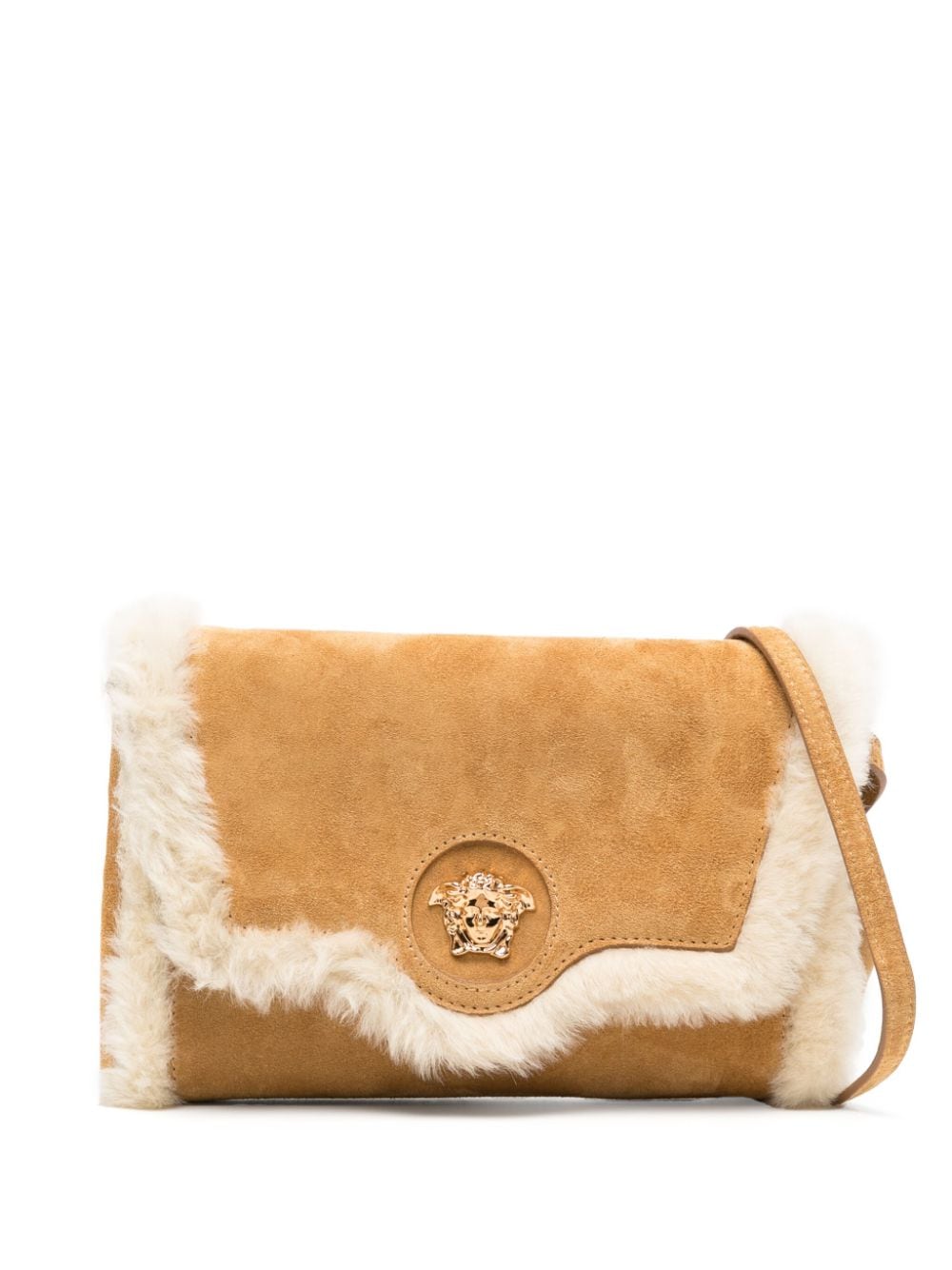 Versace La Medusa suede shoulder bag