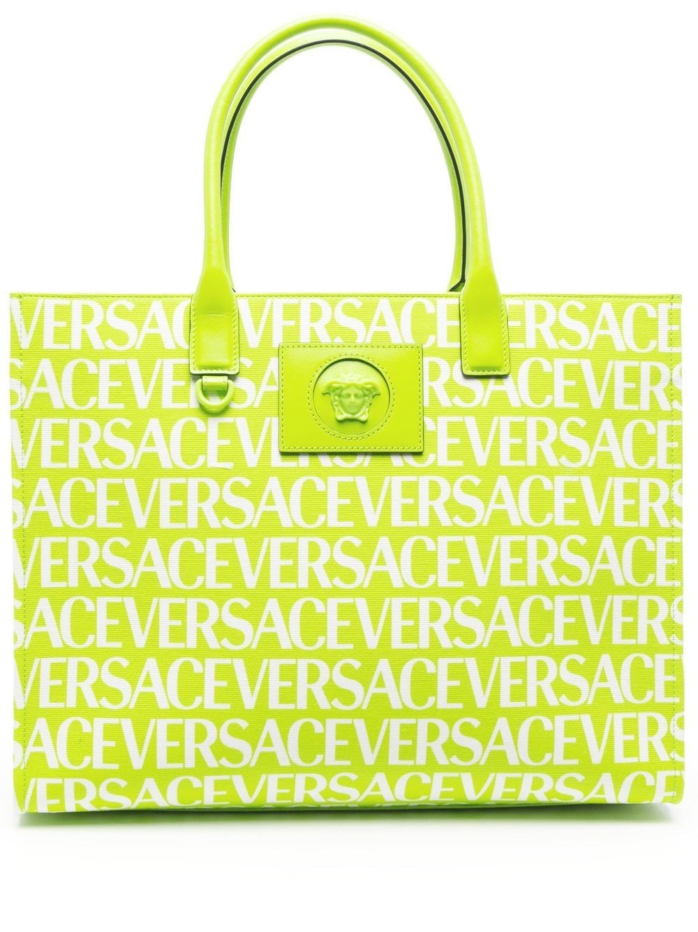 Versace logo-print canvas tote bag