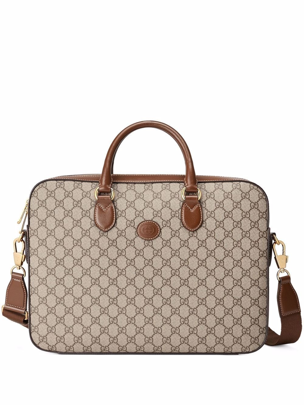 G*u*i interlocking g logo-plaque laptop bag