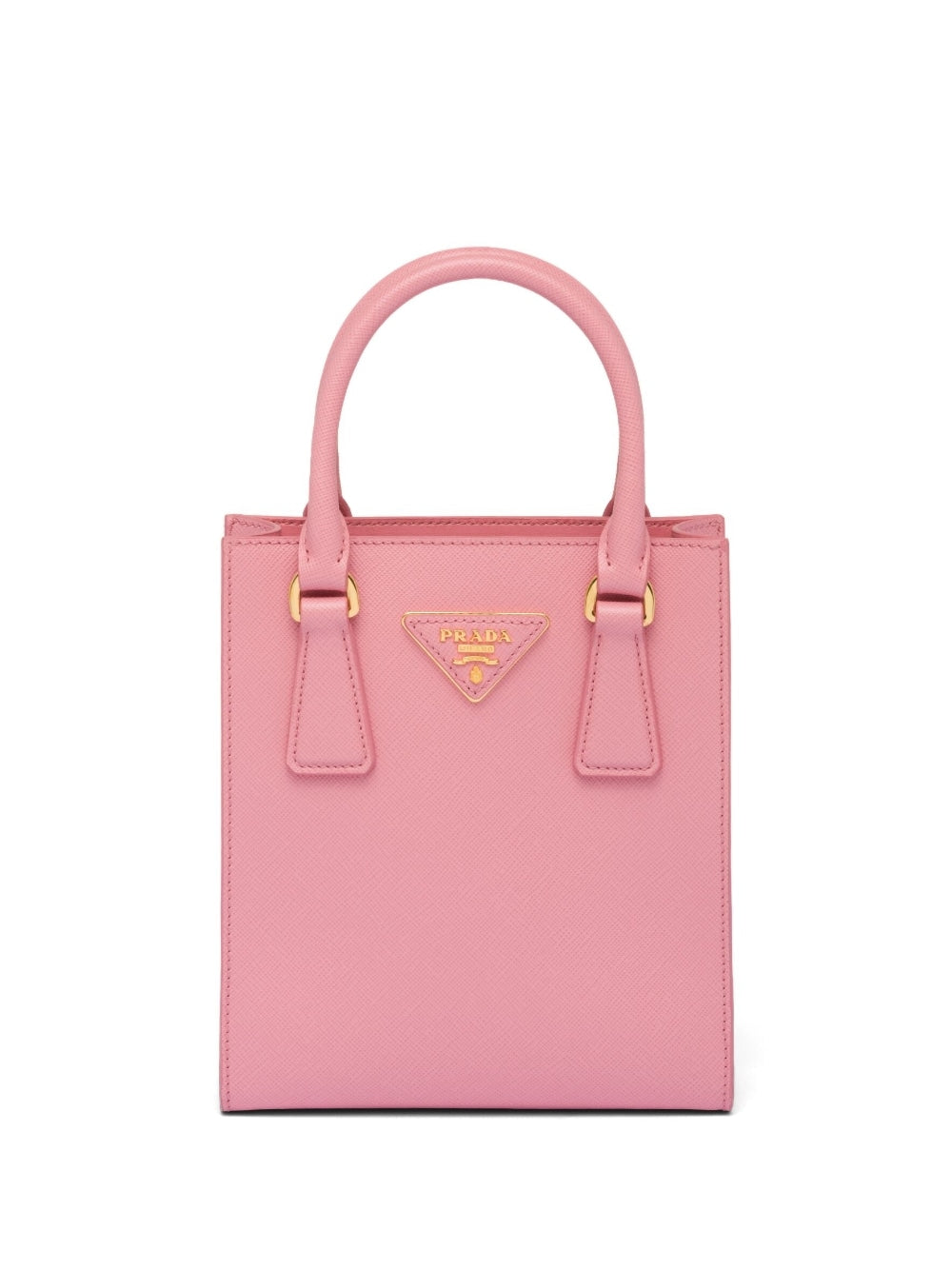 Pra*a triangle-logo saffiano leather tote bag