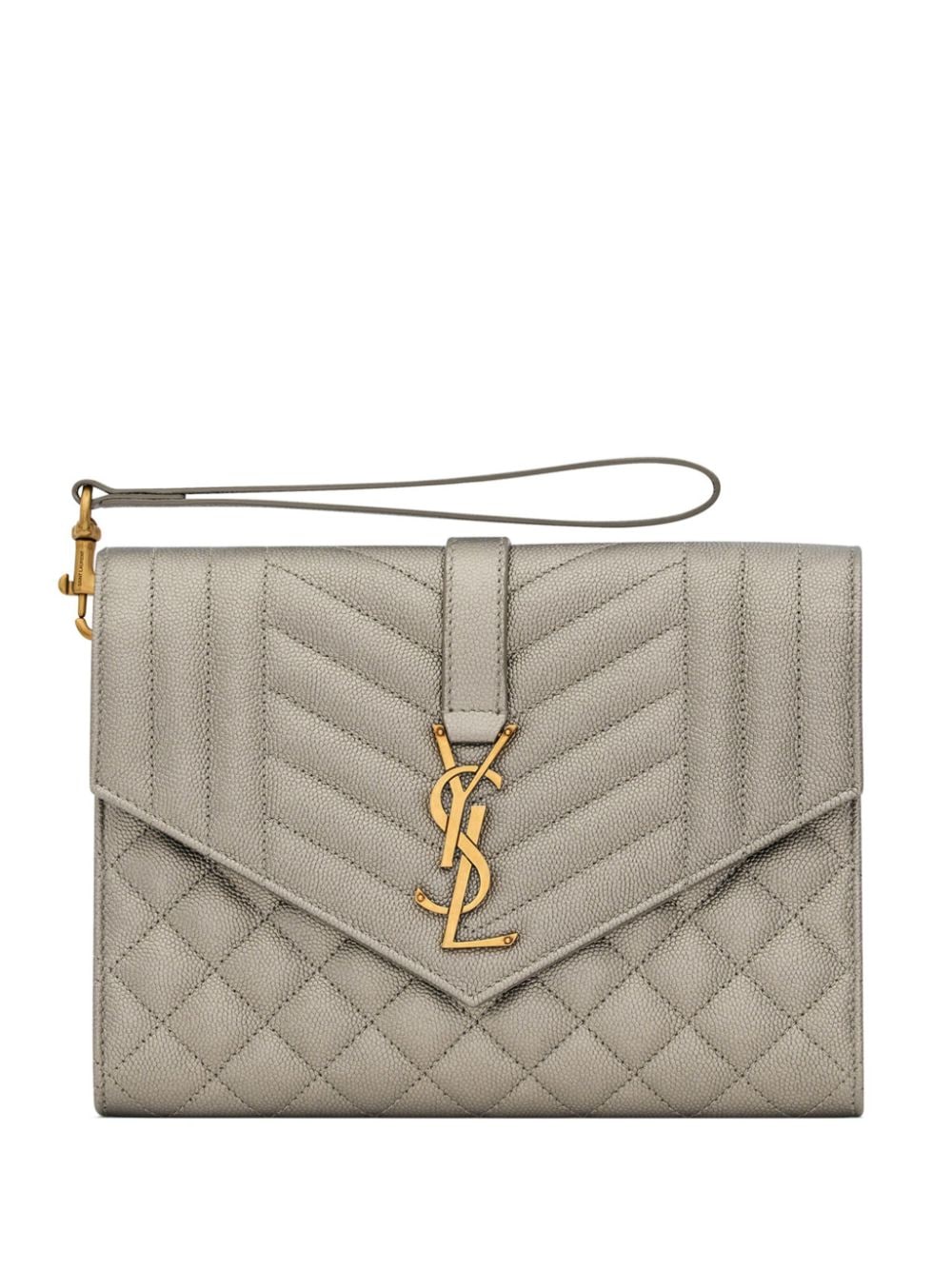 Saint Laurent Envelope quilted leather clutch bag