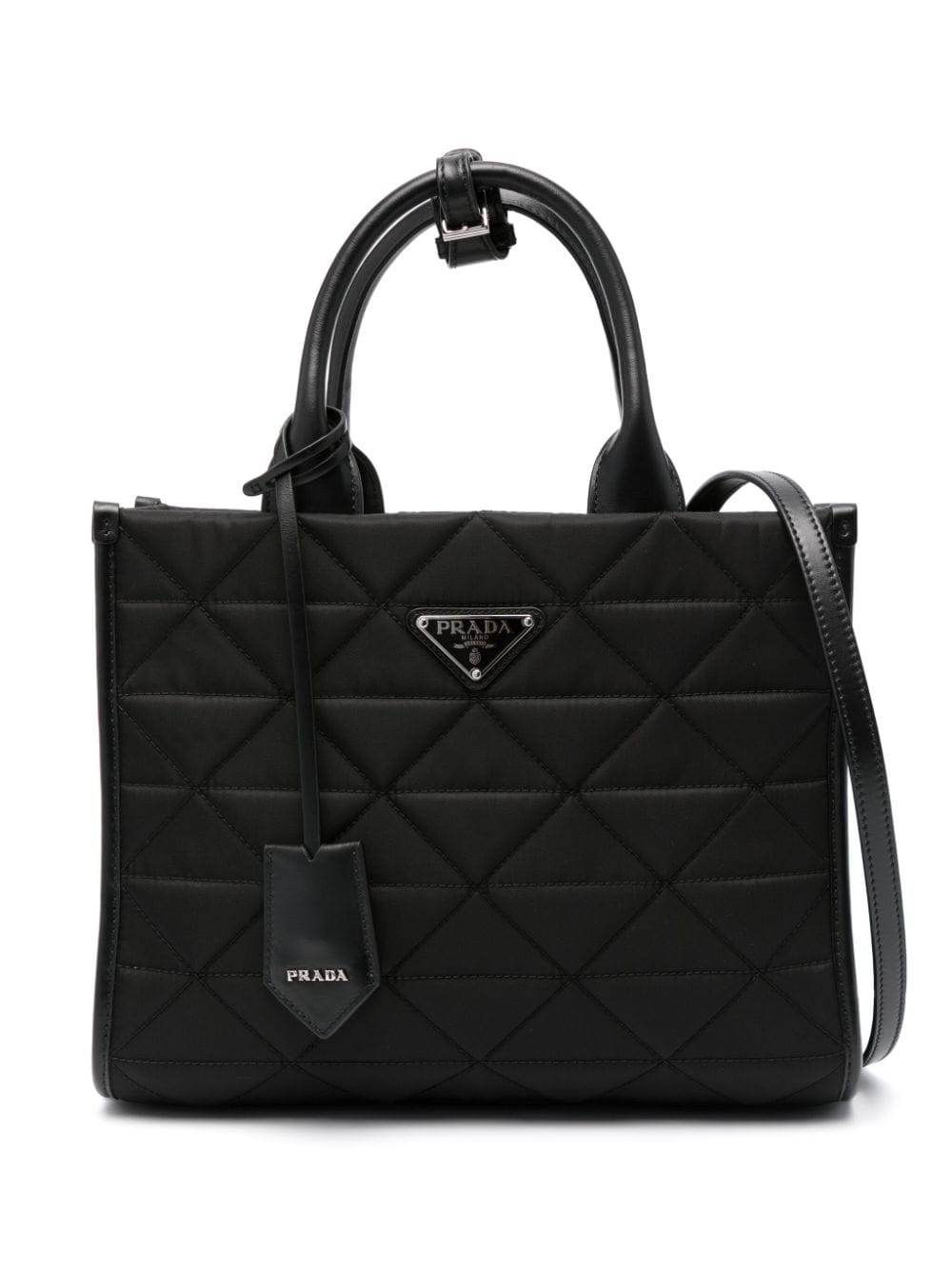 Pra*a symbole quilted tote bag
