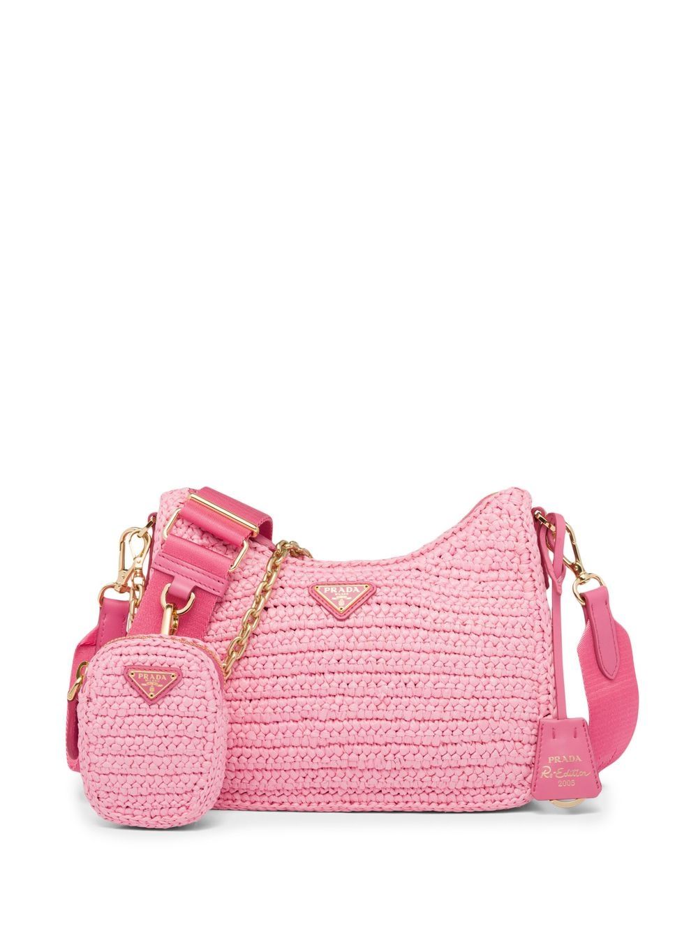 Pra*a re-edition 2005 crochet-knit shoulder bag