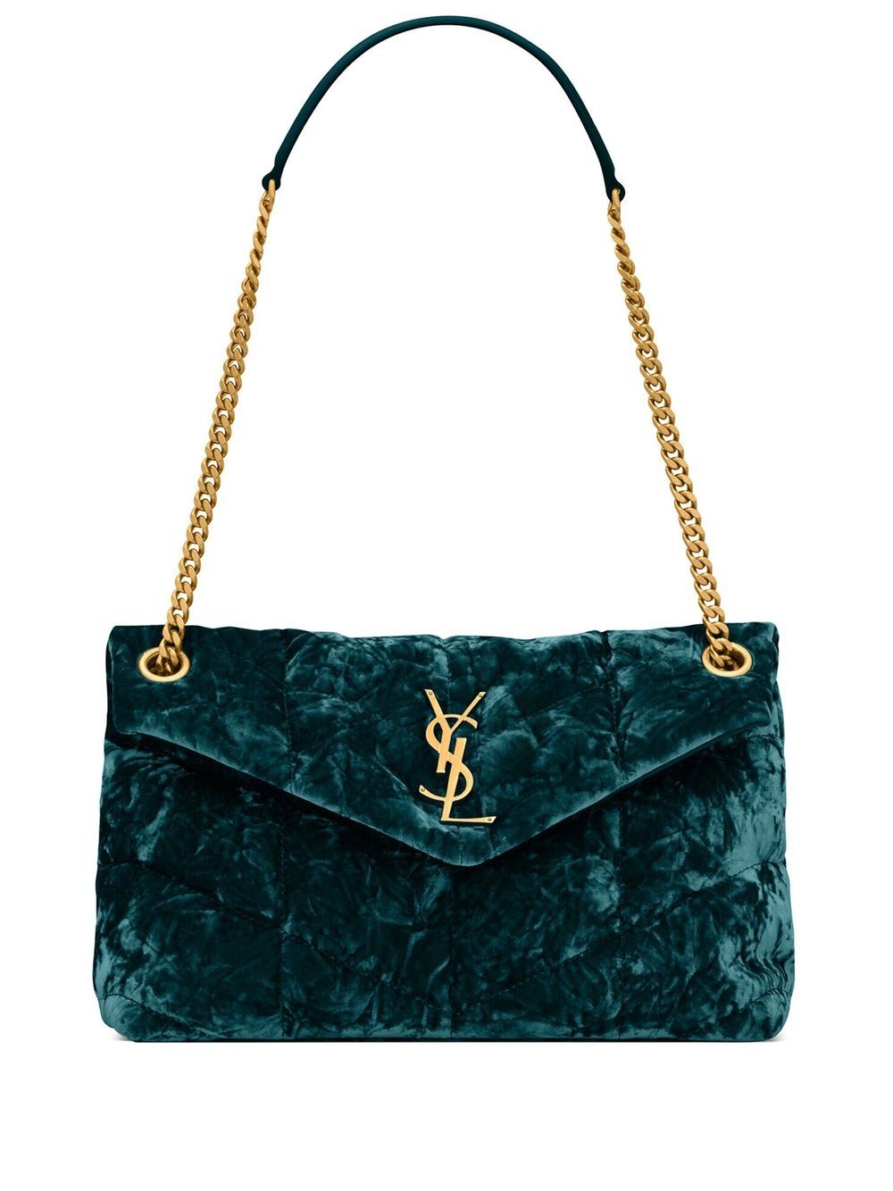 Saint Laurent small Puffer velvet shoulder bag