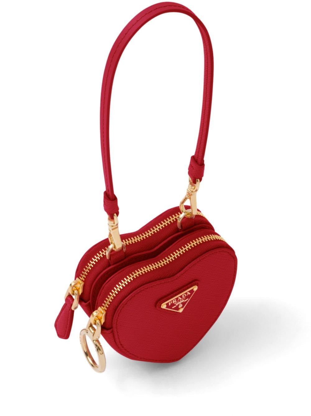 Pra*a odette heart-shaped leather mini pouch