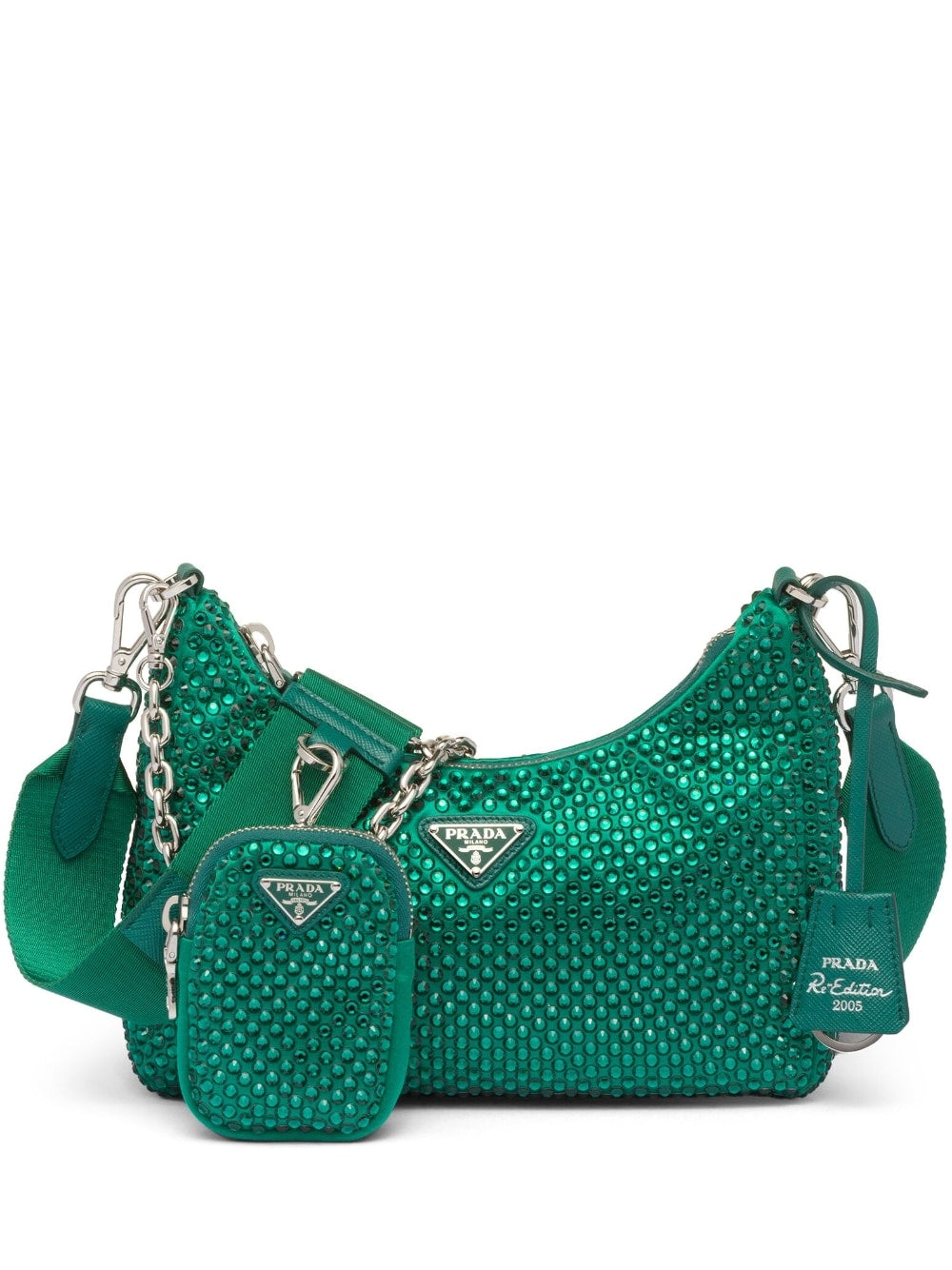 Pra*a re-edition 2005 crystal-embellished shoulder bag