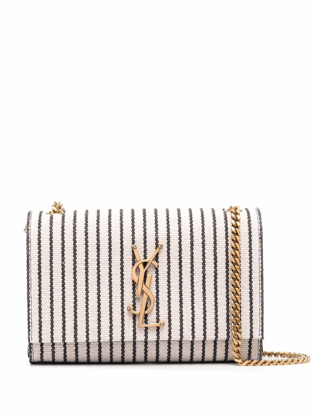 Saint Laurent Kate striped canvas shoulder bag