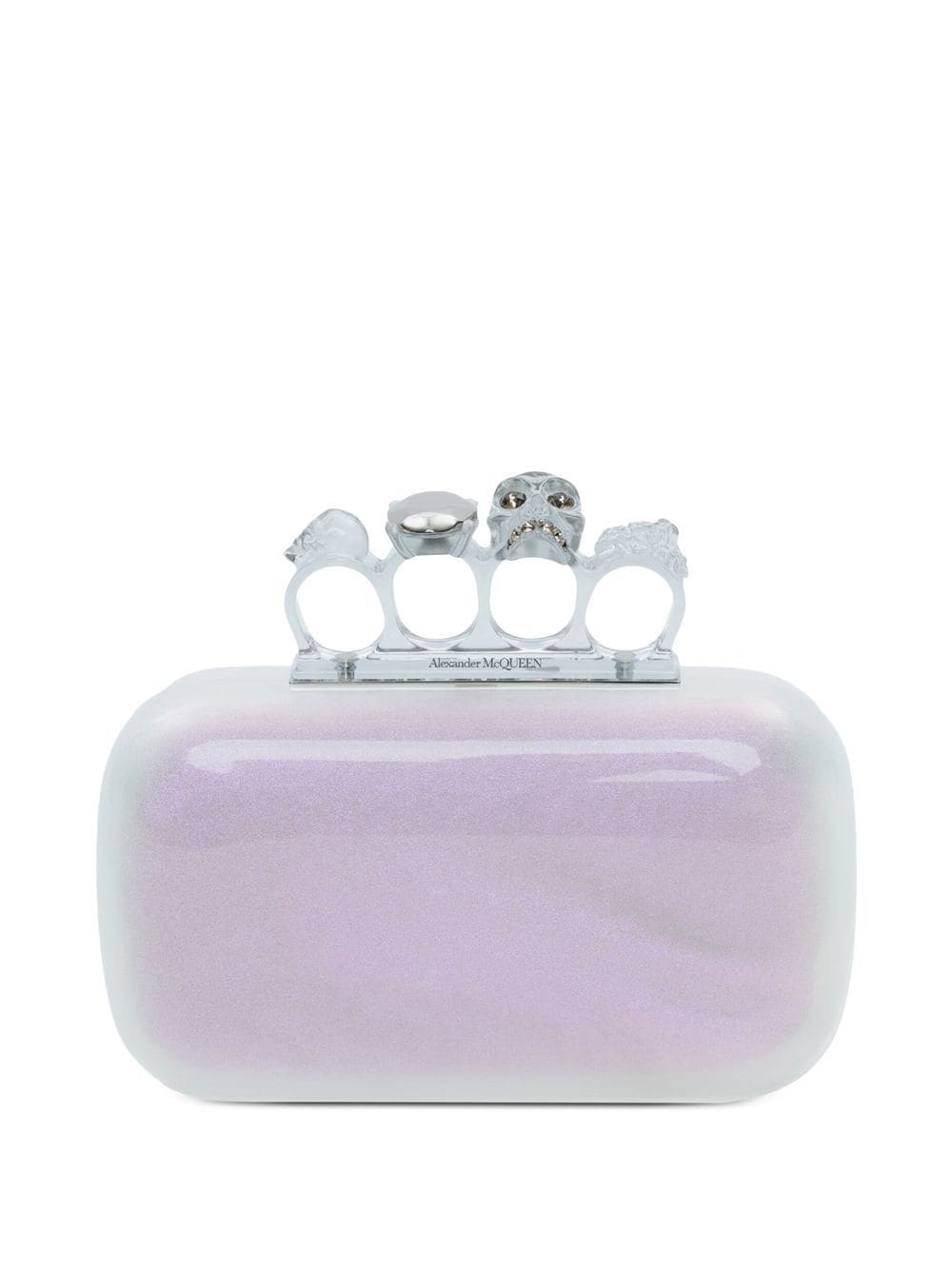 Alexander McQueen Skull iridescent clutch bag