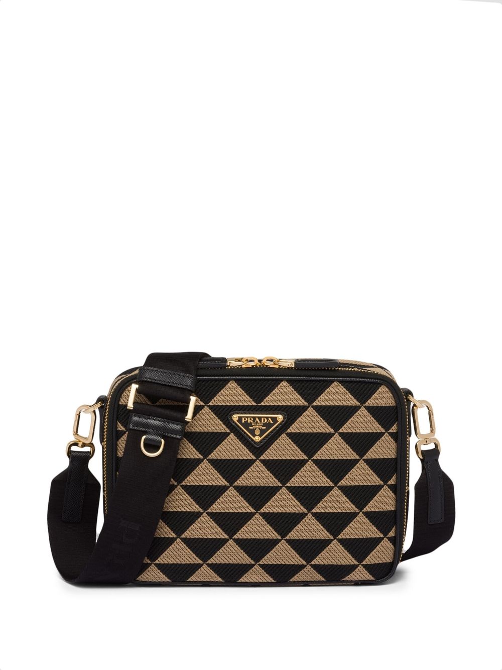Pra*a symbole embroidered messenger bag