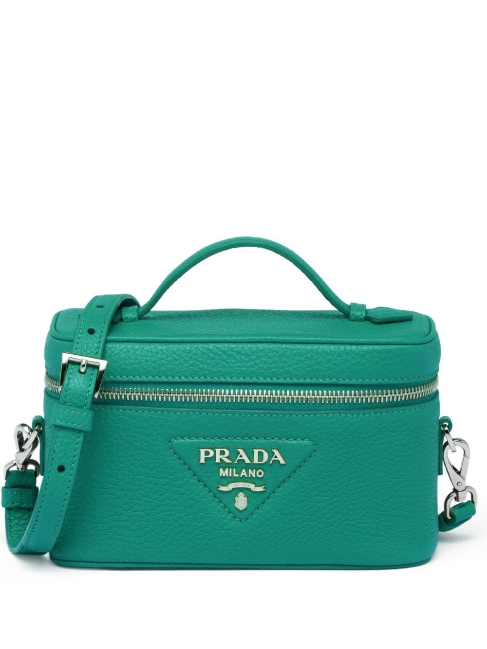 Pra*a logo-lettering leather mini-bag