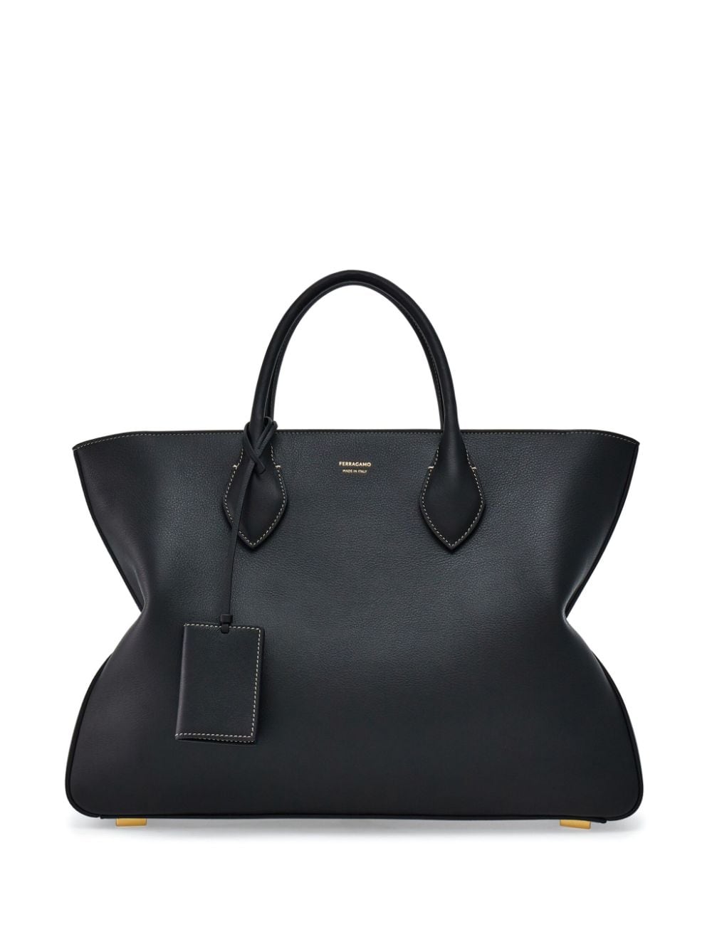 Ferragamo logo-print leather tote bag