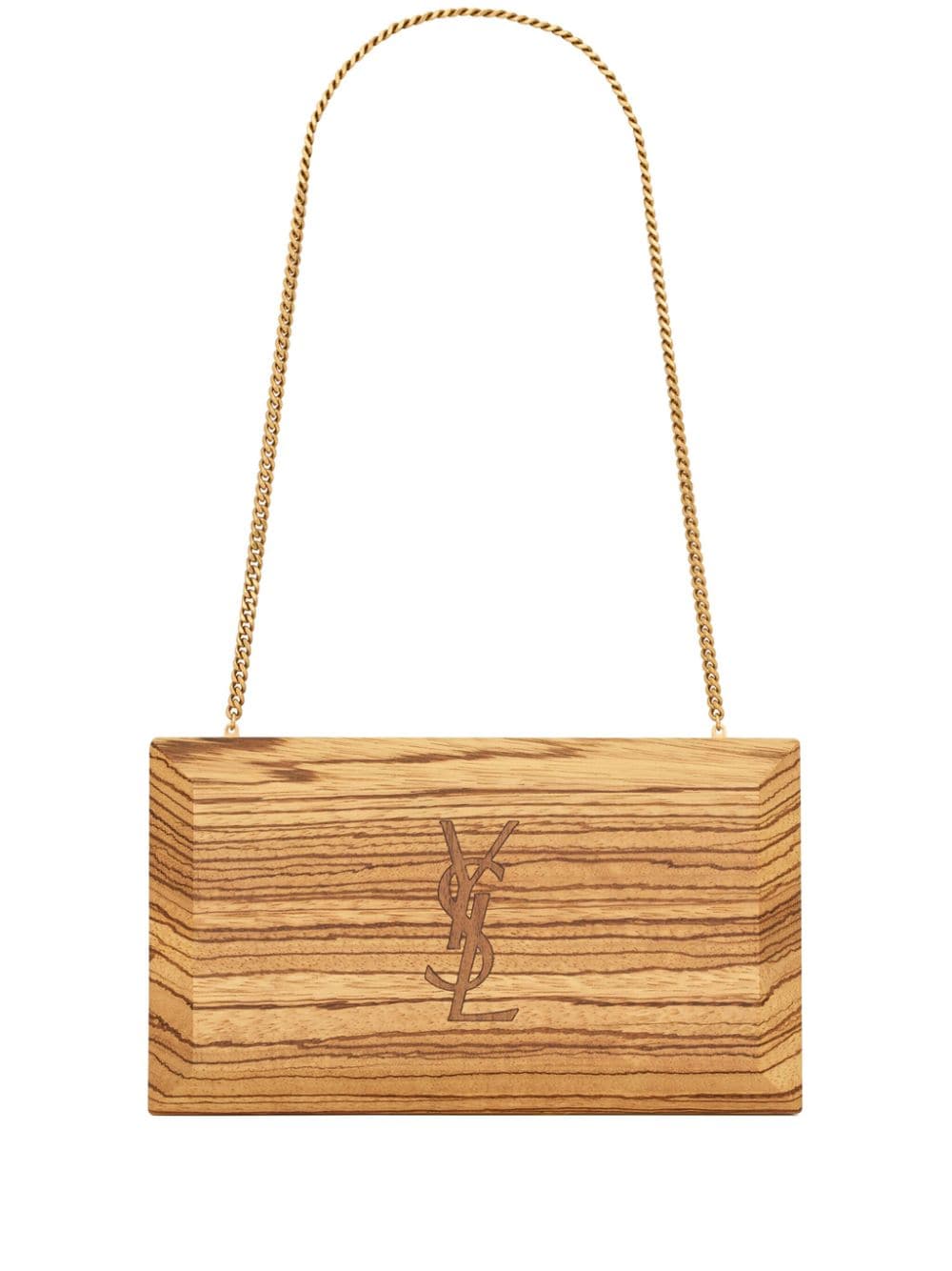 Saint Laurent Minaudiere wood clutch bag