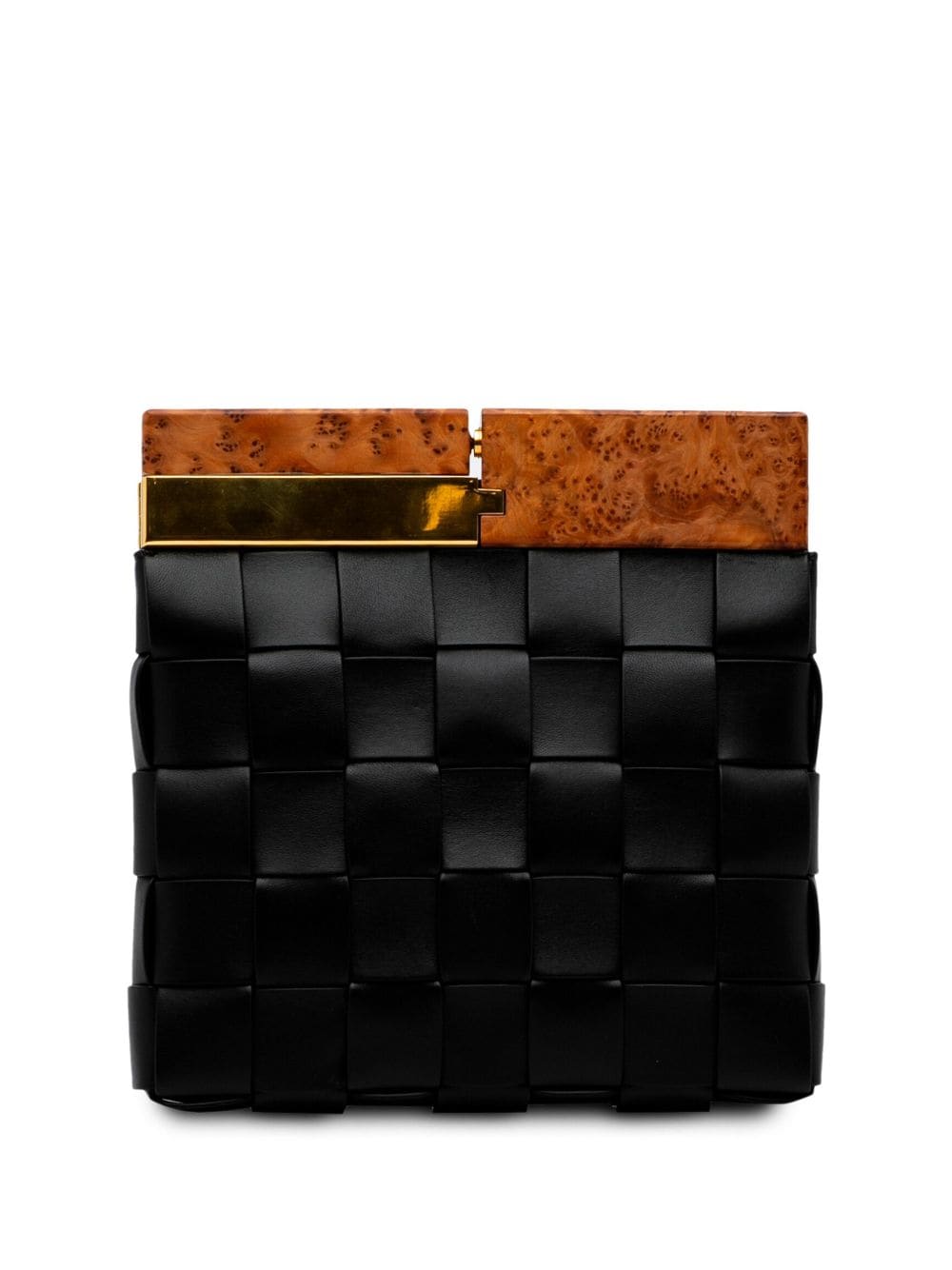 Bo*te*ga ve*ne*ta  intrecciato snap clutch bag