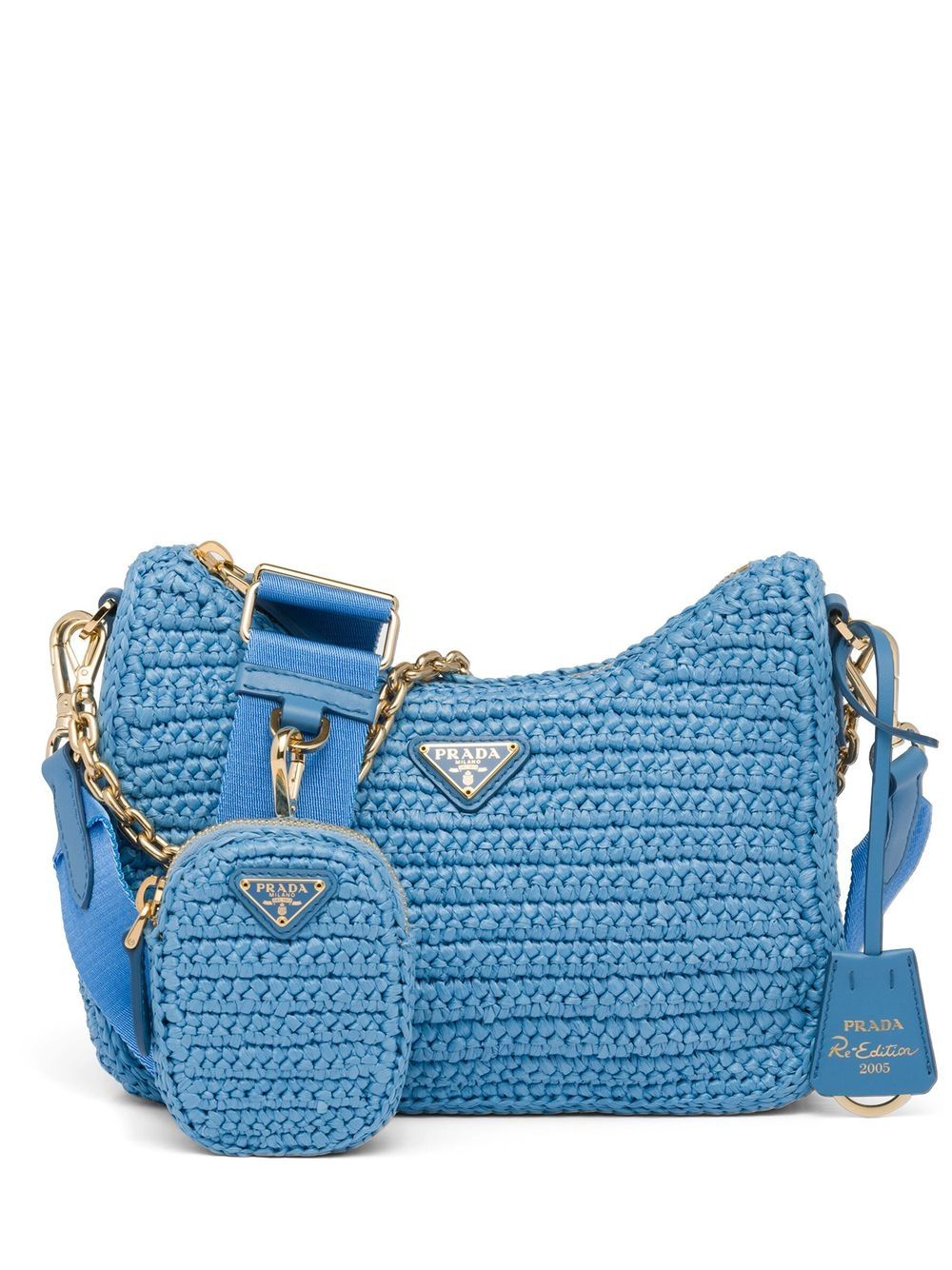 Pra*a re-edition 2005 crochet-knit shoulder bag