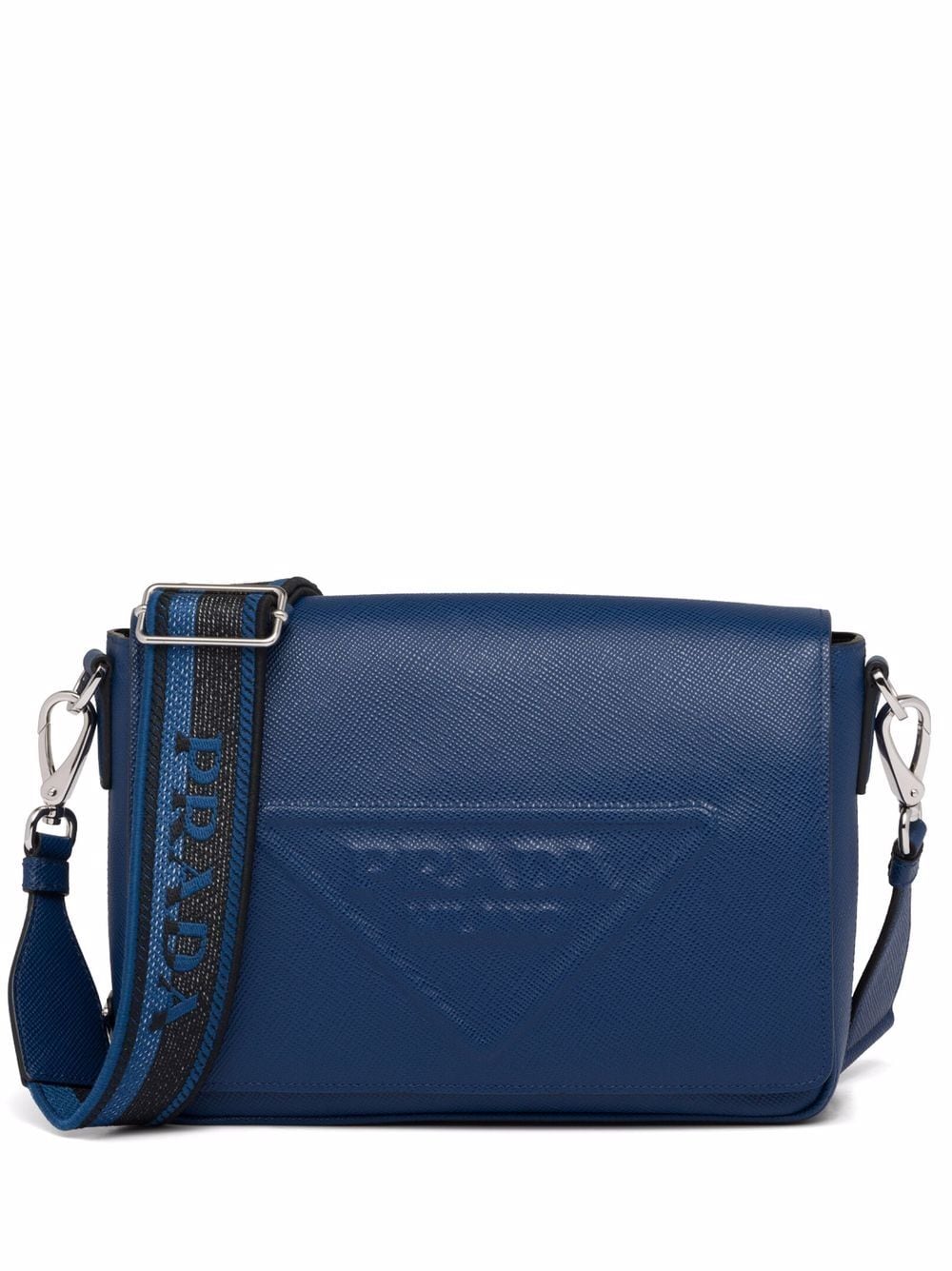 Pra*a logo-embossed saffiano leather bag