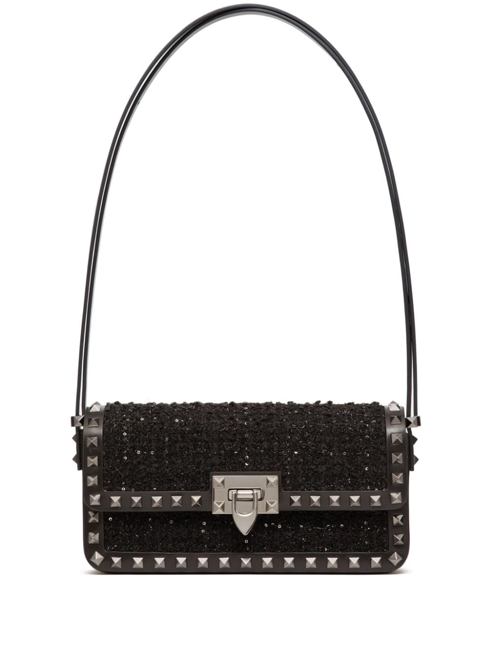 Valentino Garavani Rockstud23 E/W tweed shoulder bag