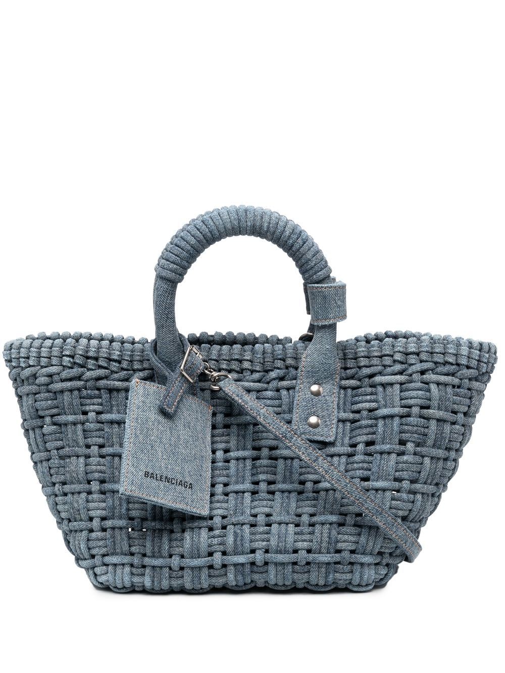 Ba*len*cia*ga bistro denim bascket bag