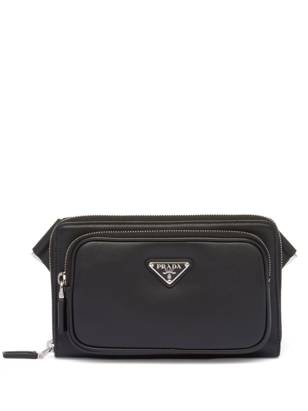 Pra*a logo-plaque leather shoulder bag