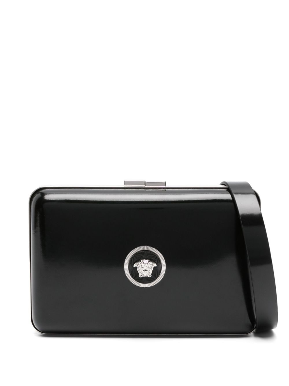 Versace logo-plaque leather shoulder bag