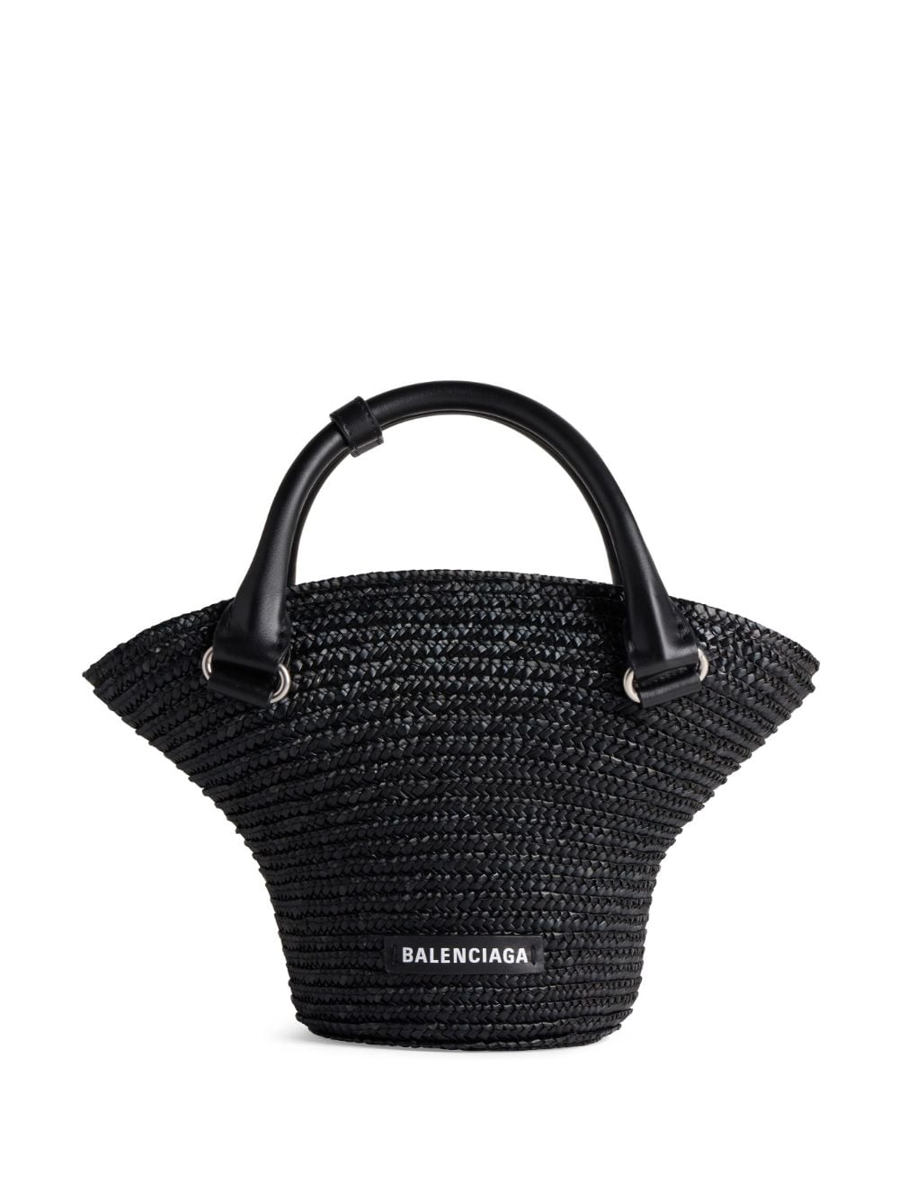 Ba*len*cia*ga braided-raffia mini tote bag