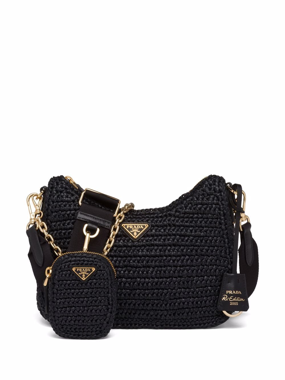 Pra*a re-edition 2005 crochet-knit shoulder bag