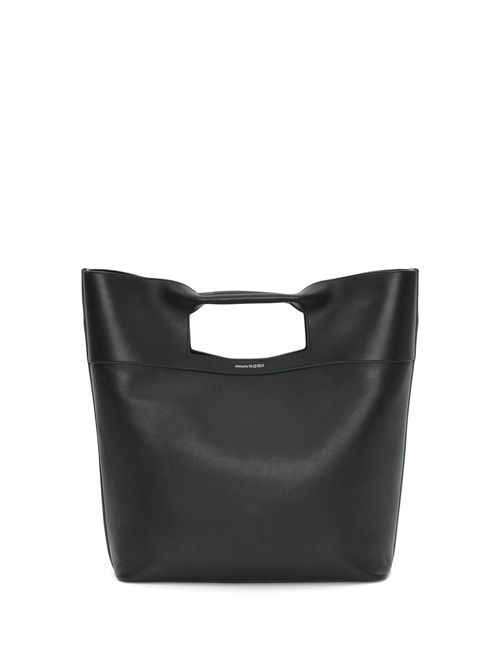 Alexander McQueen leather logo print tote bag