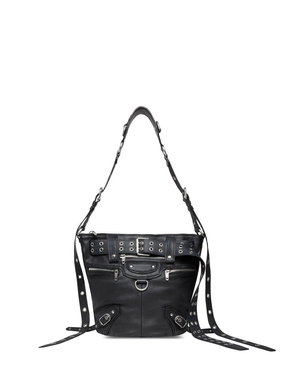 Ba*len*cia*ga emo leather bucket bag