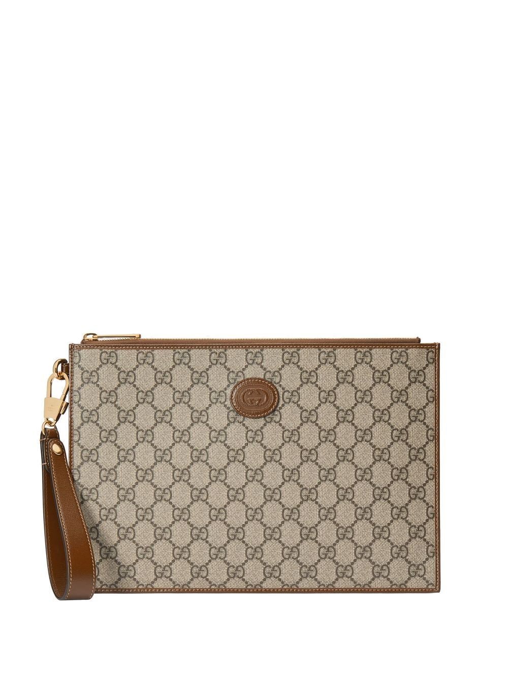 G*u*i jacquard monogram clutch bag