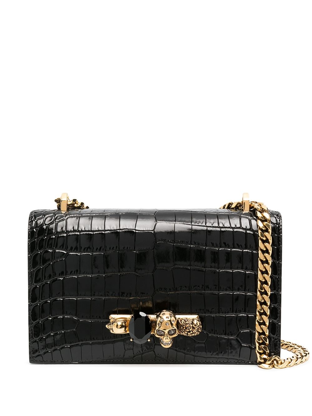 Alexander McQueen embossed knuckleduster shoulder bag