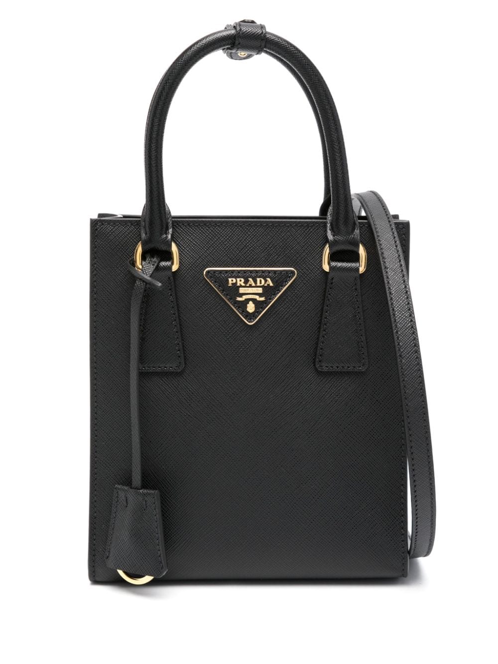 Pra*a saffiano triangle-plaque tote bag
