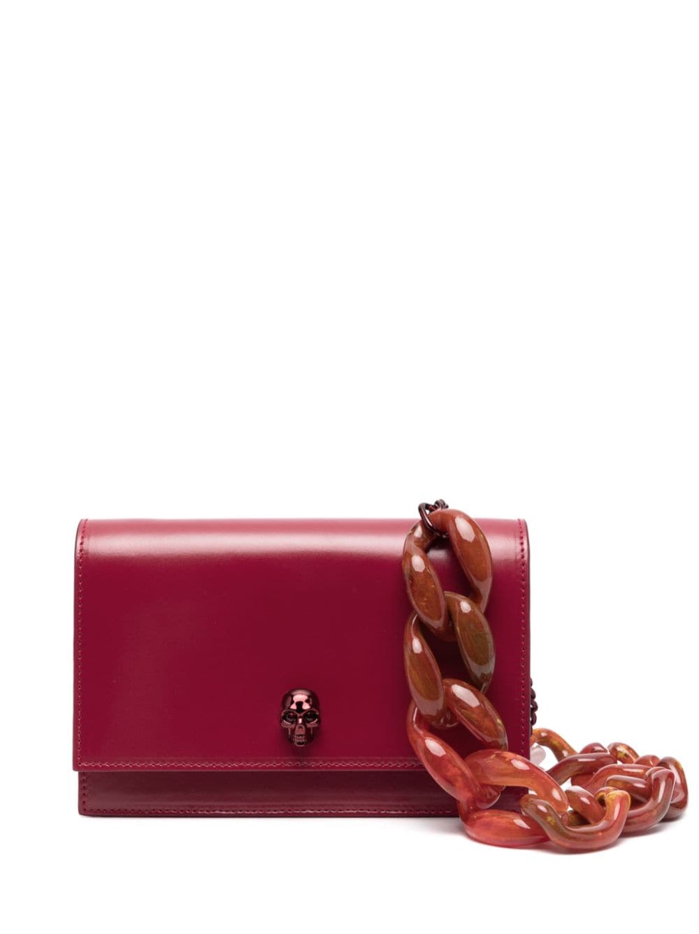 Alexander McQueen skull-charm leather crossbody bag