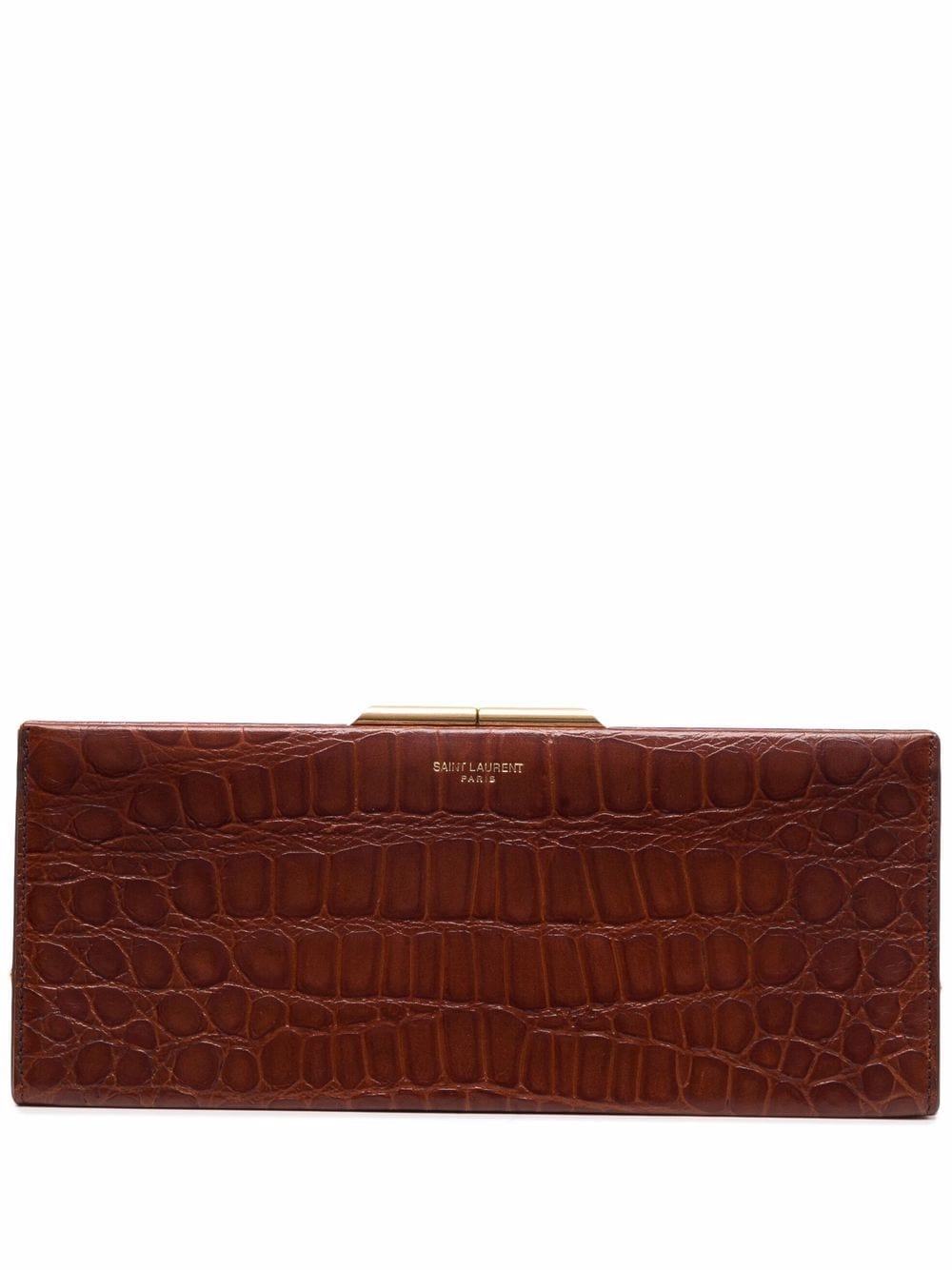Saint Laurent crocodile-effect clutch bag