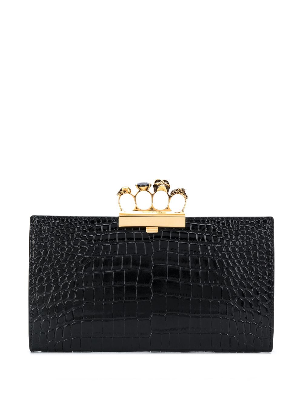 Alexander McQueen Four Ring embossed clutch bag