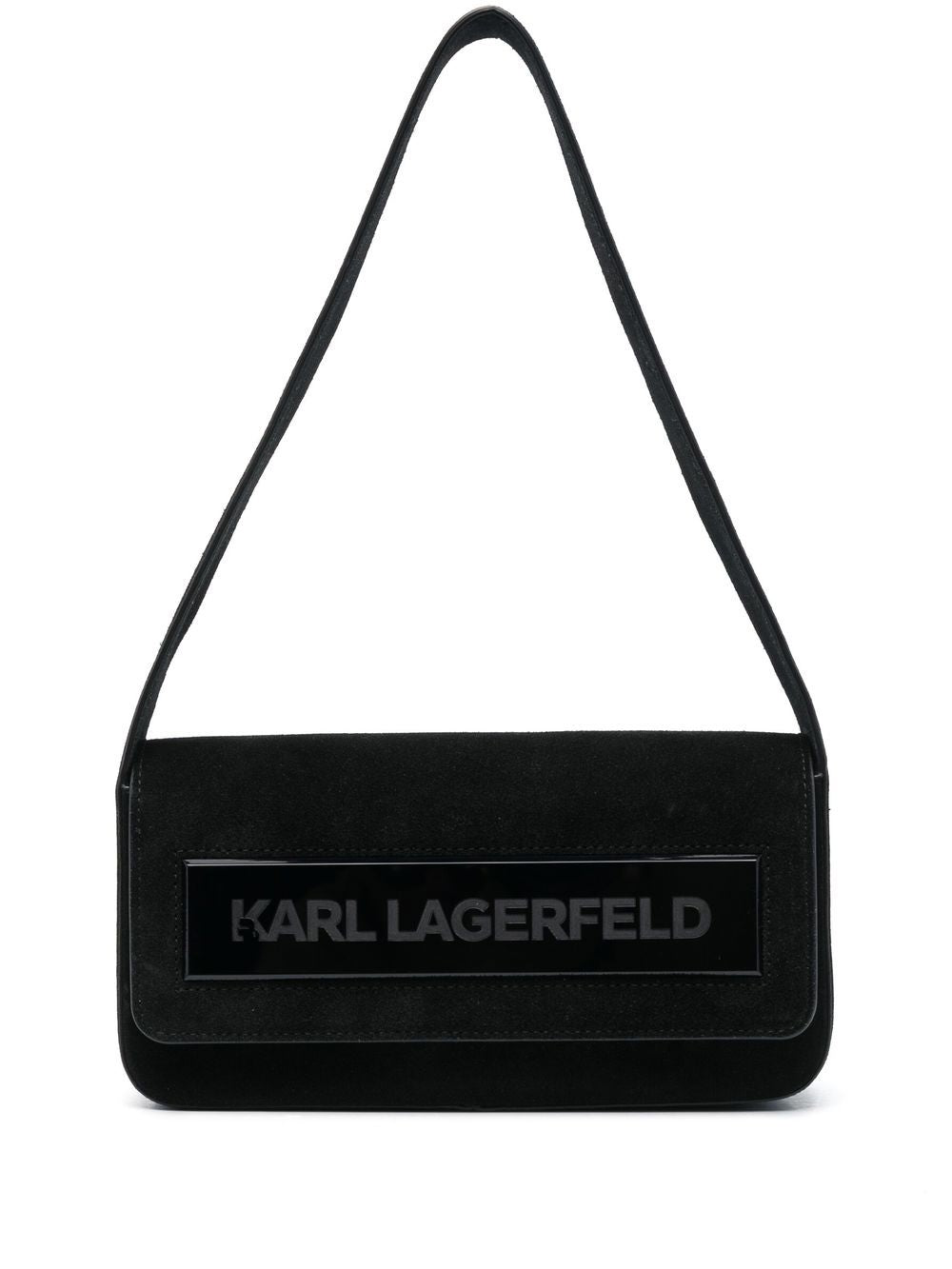 Karl Lagerfeld IKON K medium Flap suede shoulder bag