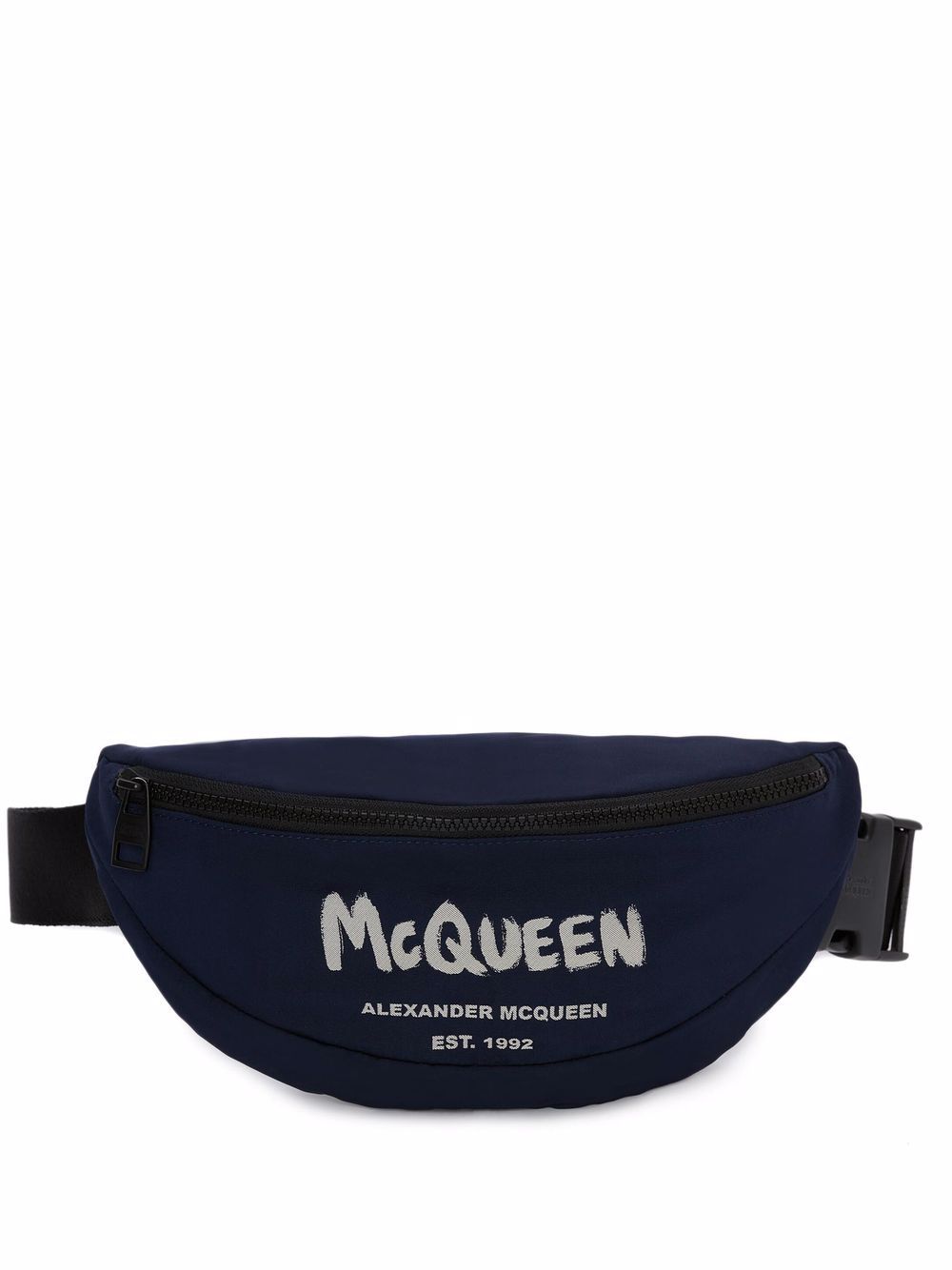 Alexander McQueen logo-print two-tone belt bag