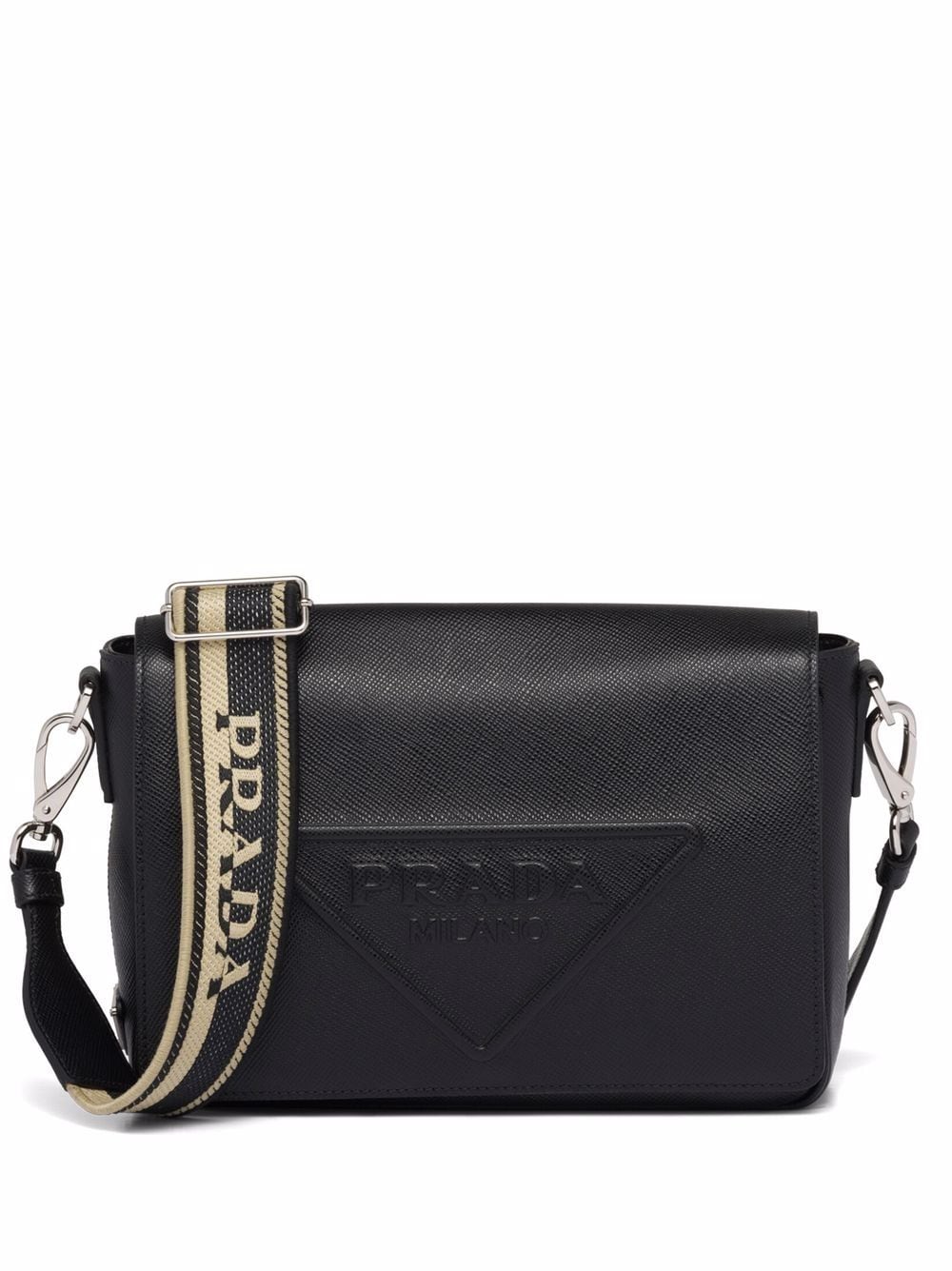 Pra*a logo-embossed saffiano leather bag