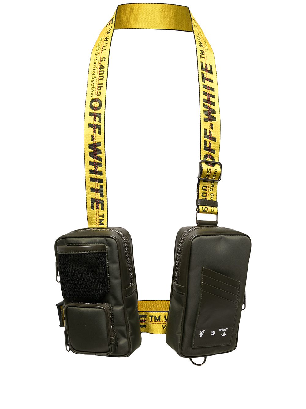Off-White double-pouch Industrial-strap bag