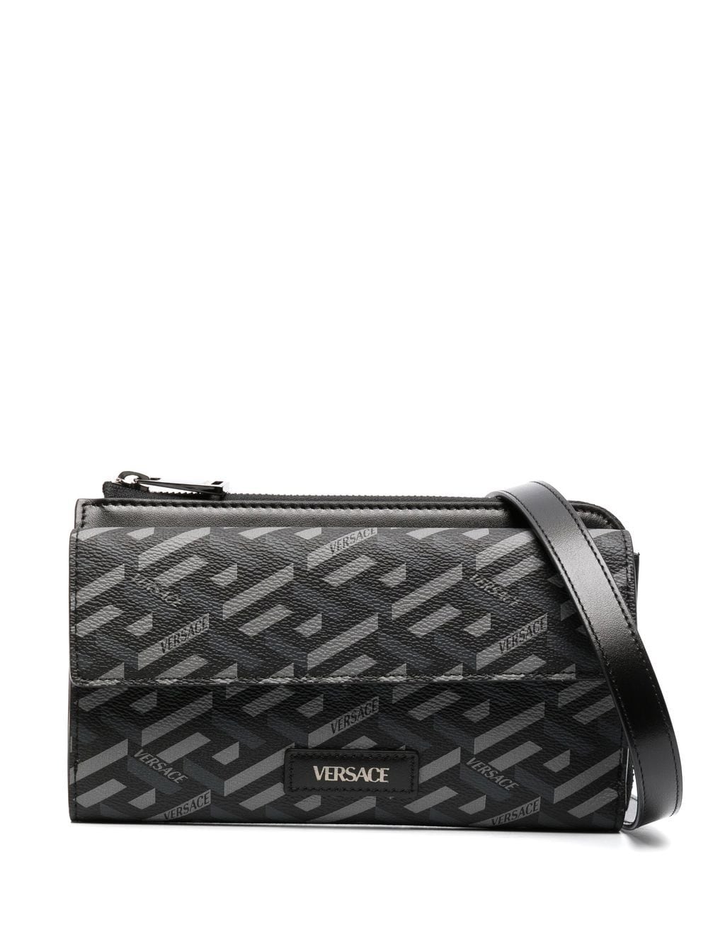 Versace monogram-pattern messenger bag