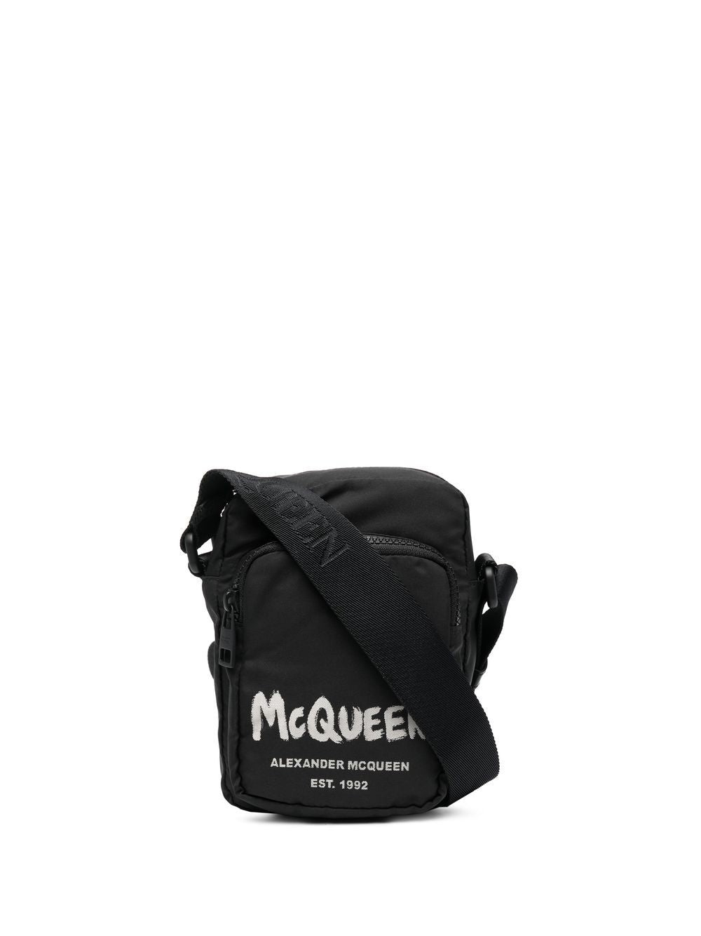 Alexander McQueen graffiti logo-print messenger bag