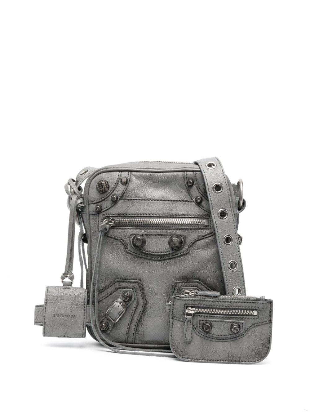 Ba*len*cia*ga le cagole cracked leather messenger bag