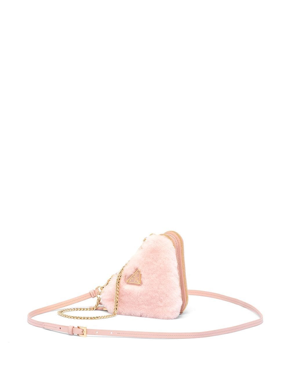 Pra*a mini shearling crossbody bag