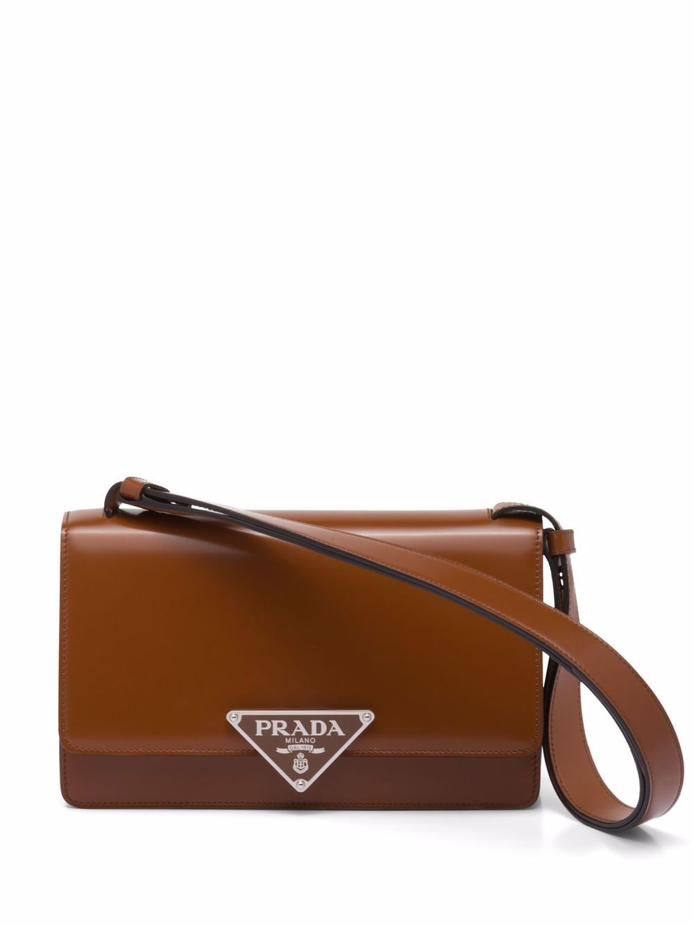 Pra*a emblème triangle-logo leather shoulder bag