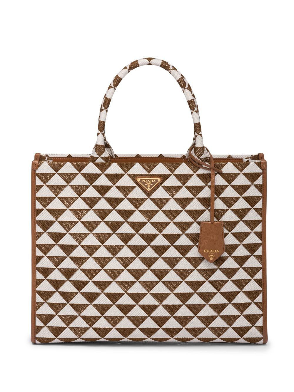 Pra*a large symbole embroidered tote bag