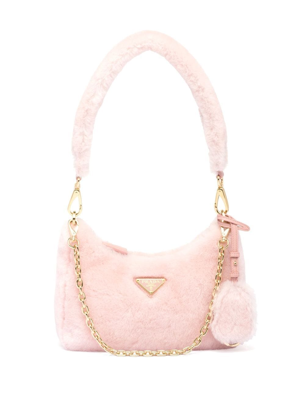 Pra*a re-edition shearling mini bag