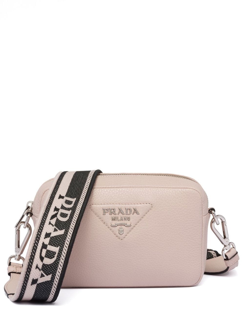 Pra*a logo-plaque leather crossbody bag