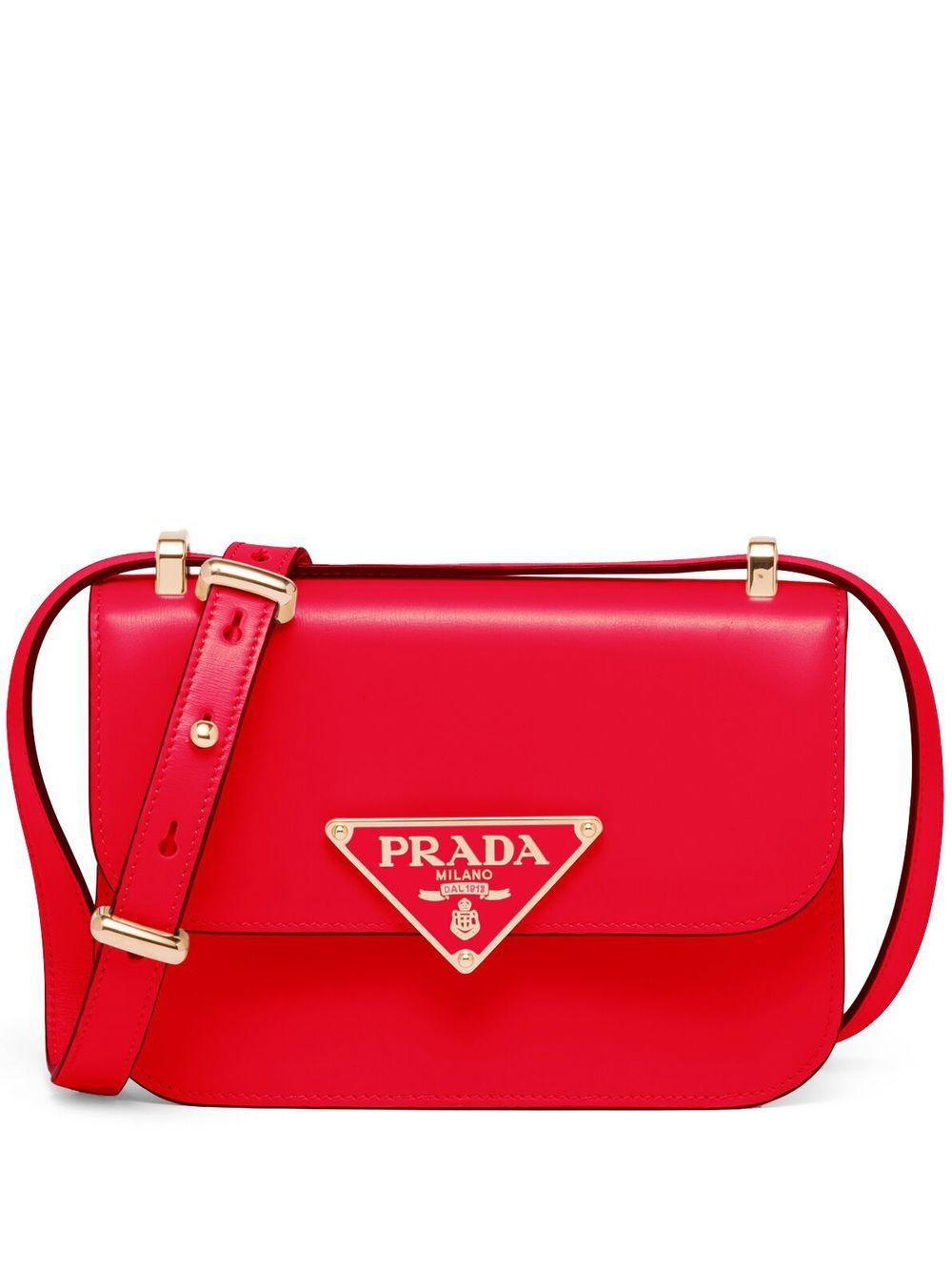 Pra*a emblème saffiano leather shoulder bag
